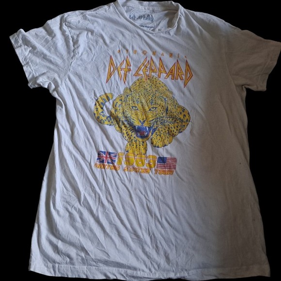 goddie two sleeve Tops - DEF Leppard Shirt Adult Large Black Pyromania Concert USA Tour 80s reprint GTS